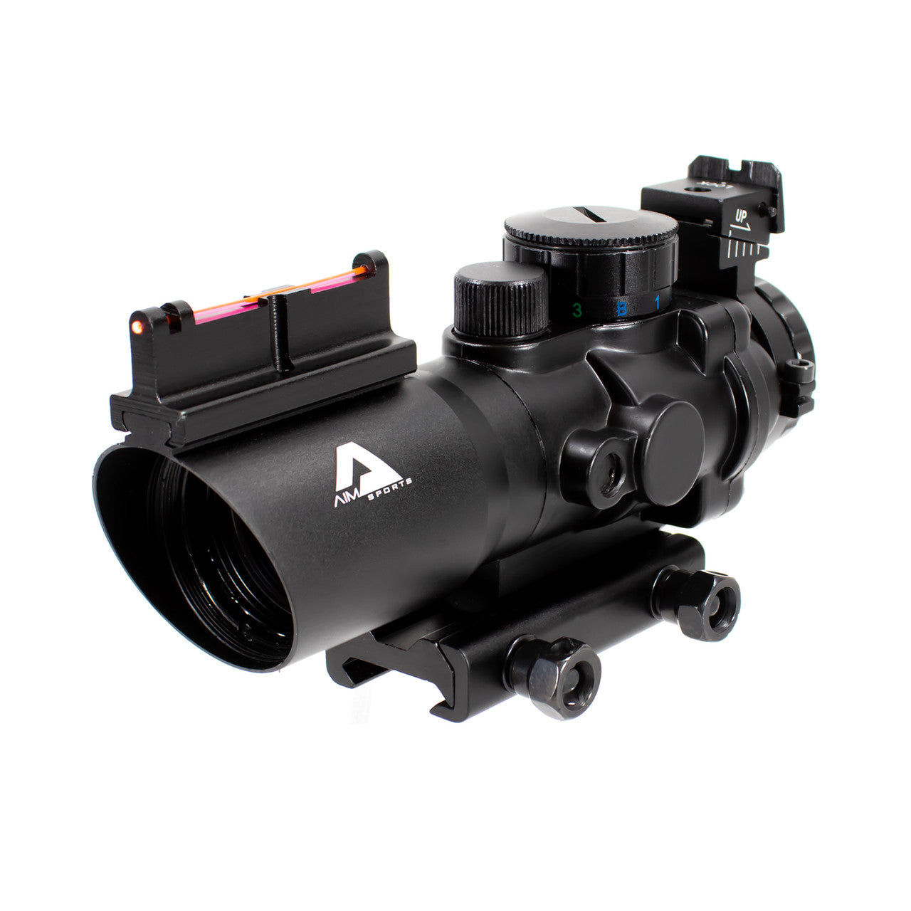 Aim Sports Prismatic Series 4X32 TRI ILLUMINATED SCOPE W/FIBER OPTIC SIGHT MIL-DOT RETICLE