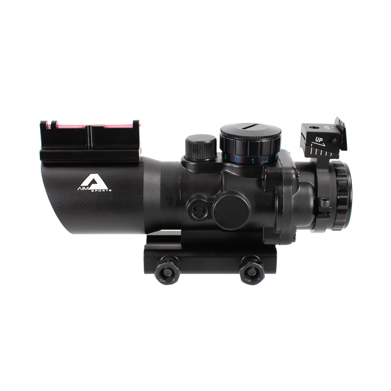 Aim Sports Prismatic Series 4X32 TRI ILLUMINATED SCOPE W/FIBER OPTIC SIGHT MIL-DOT RETICLE
