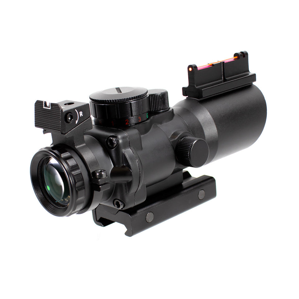 Aim Sports Prismatic Series 4X32 TRI ILLUMINATED SCOPE W/FIBER OPTIC SIGHT MIL-DOT RETICLE